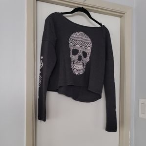 Crop skull sweater